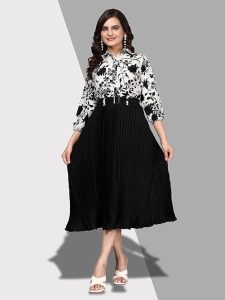 Hemang Fashion Women's Fit & Flare Dress | Cowl Neck | Cape Sleeves | Elegant